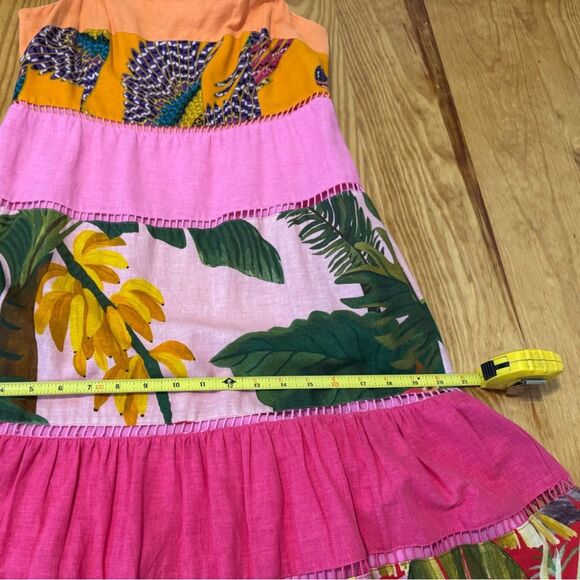 Farm Rio Rainbow Mixed Prints Maxi Dress Women’s Size Small Colorful Tropical - Picture 10 of 14